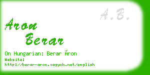 aron berar business card